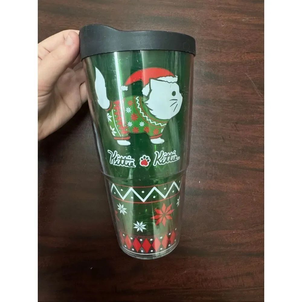 Kittie Kittie Tervis Santa Christmas Cat Insulated Tumbler- 24 oz.
